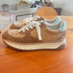 Madewell Kickoff Trainer Sneakers with Spot Dot Calf Hair & Nubuck Sz 9.5